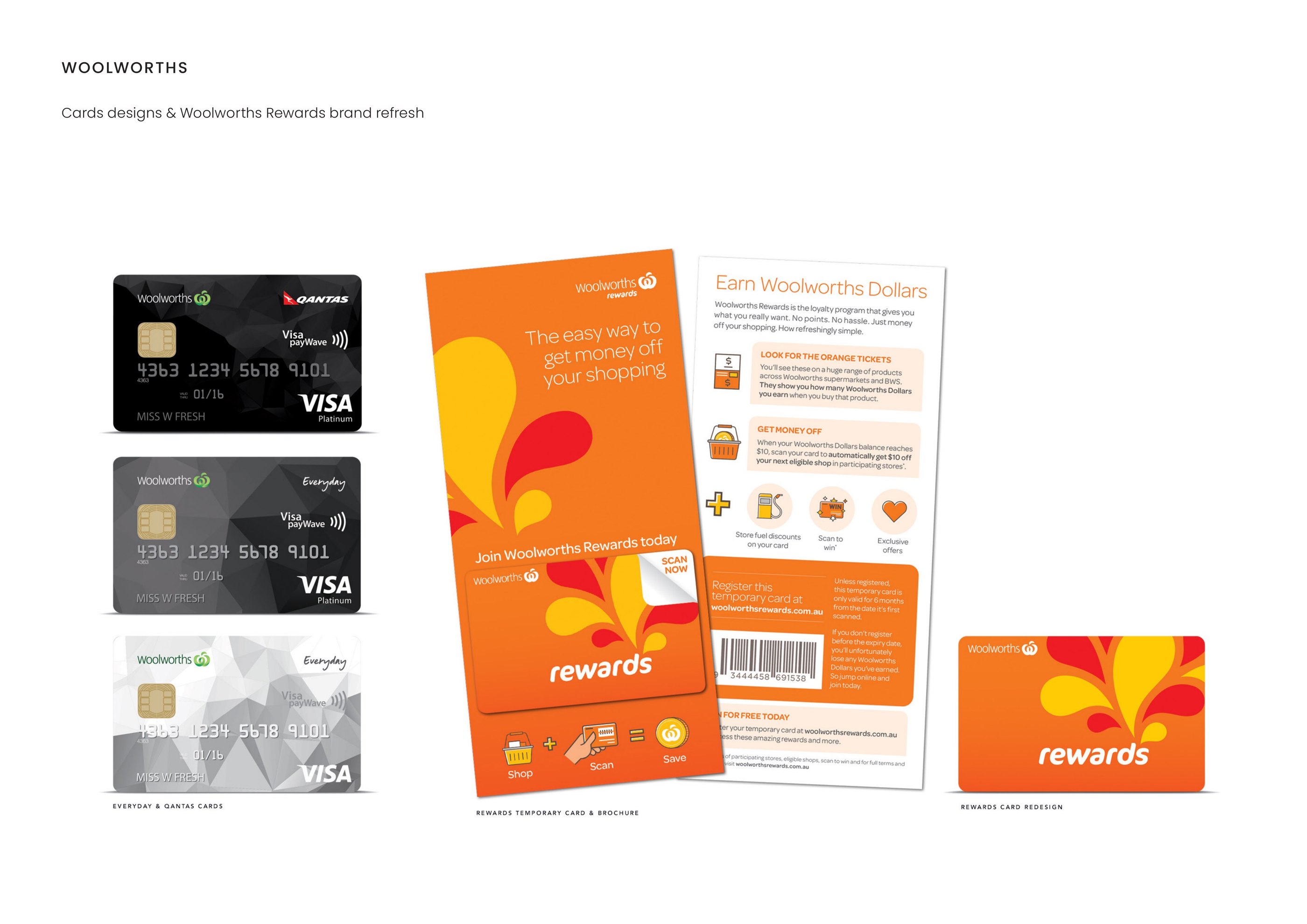 Woolworths — Cards designs & Woolworths Rewards brand refresh