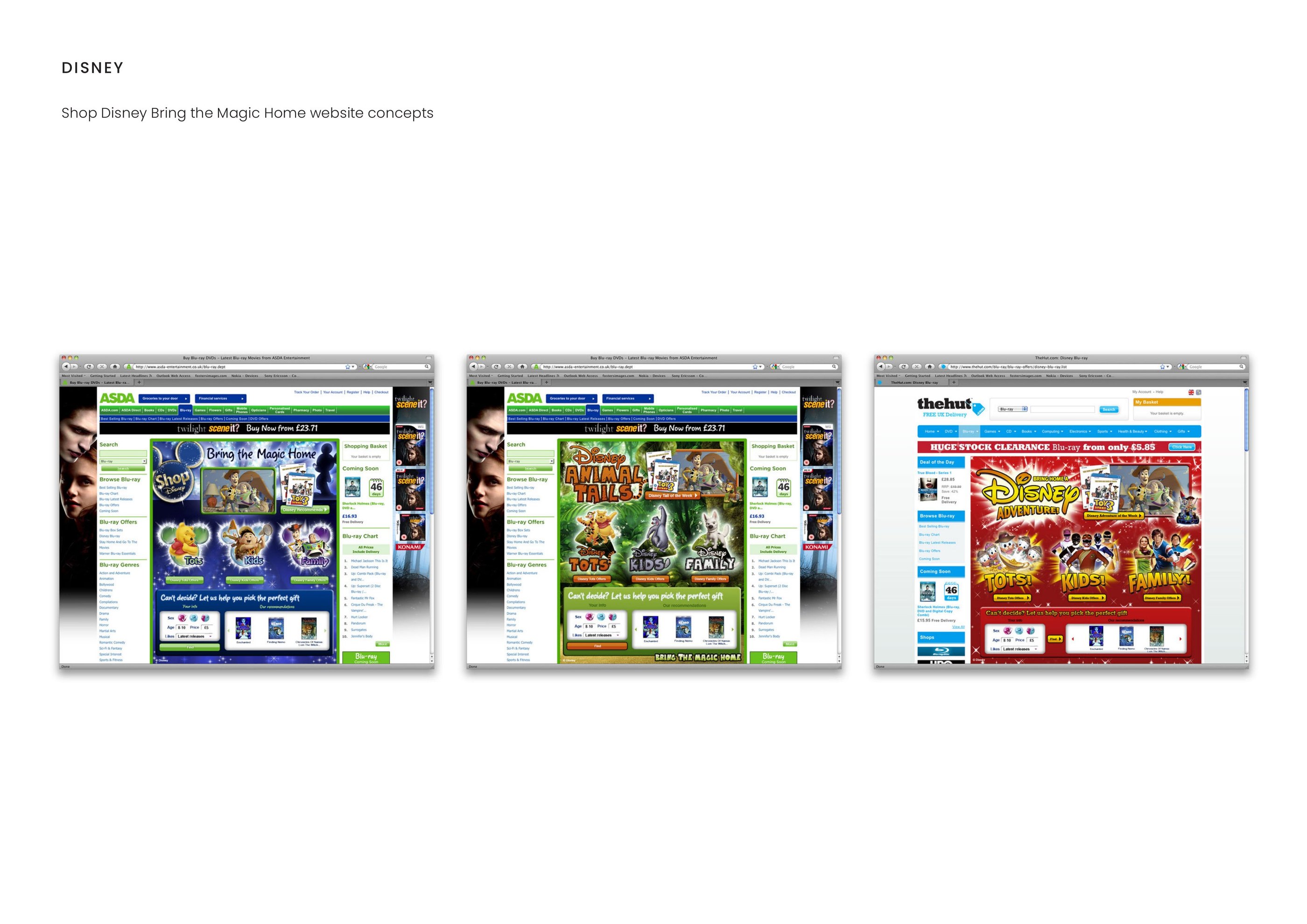 Disney — Shop Disney Bring the Magic Home website concepts