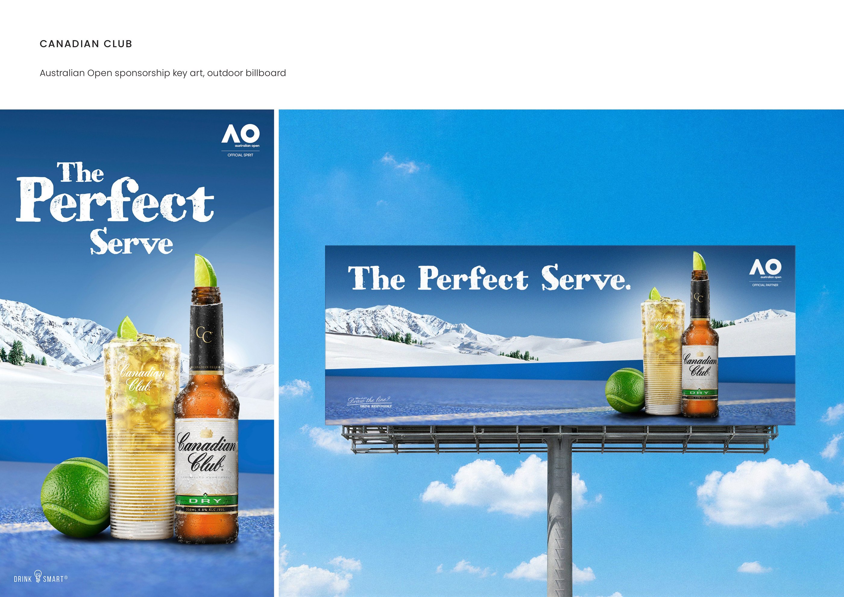 Canadian Club — Australian Open sponsorship key art, outdoor billboard