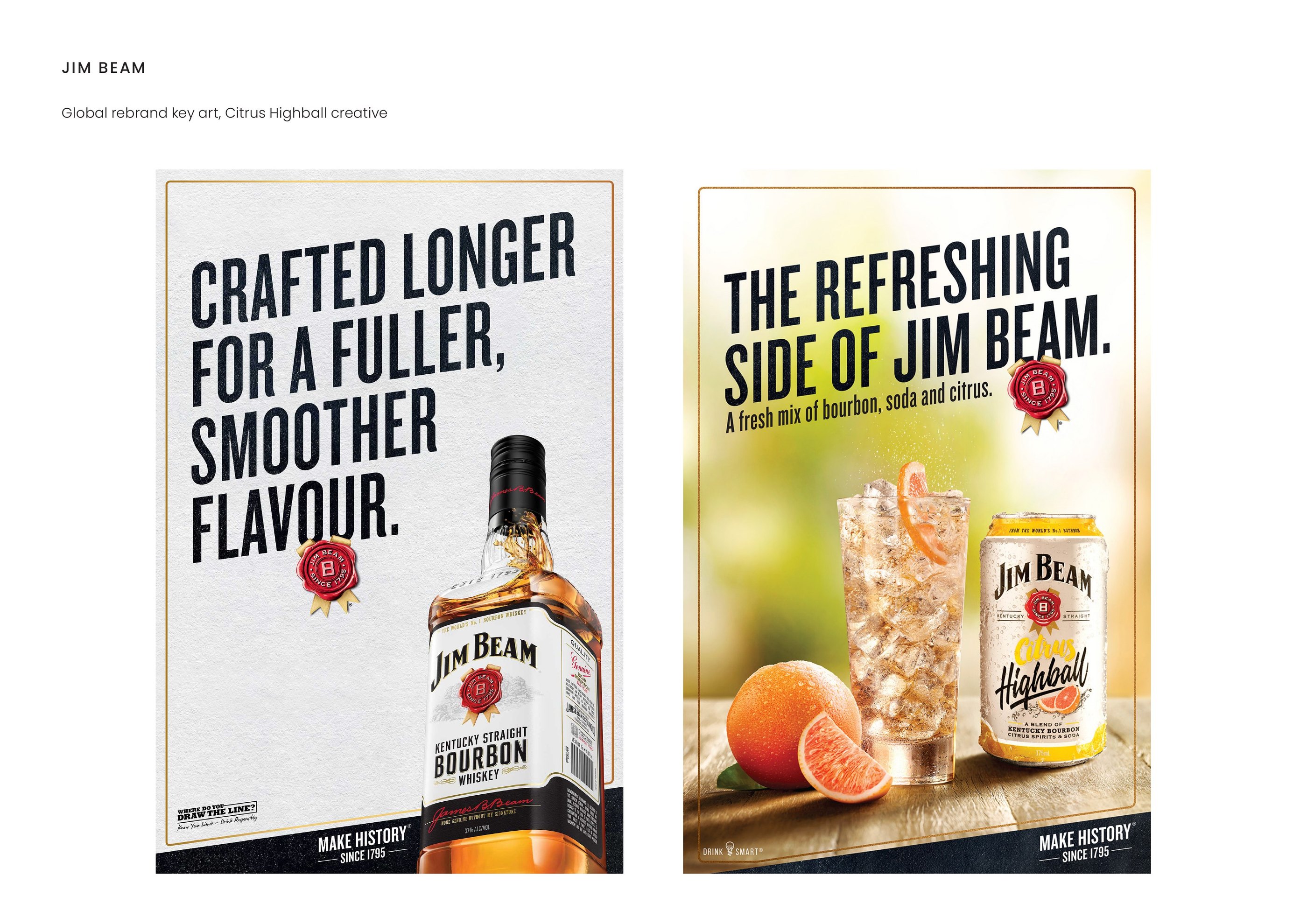 Jim Beam — Global rebrand key art, Citrus Highball creative