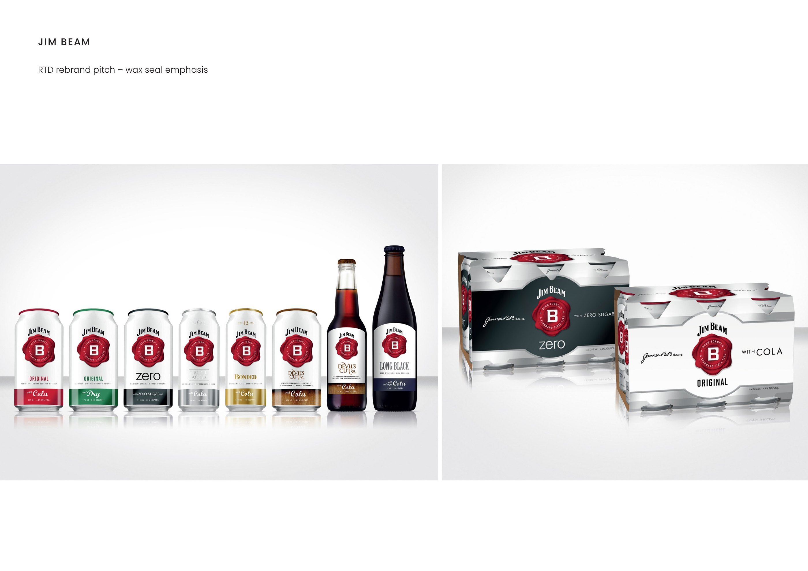 Jim Beam — RTD rebrand pitch — wax seal emphasis