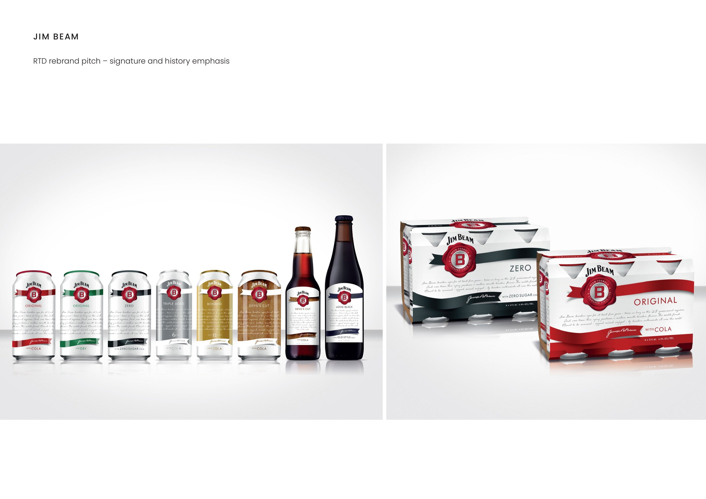 Jim Beam — RTD rebrand pitch — signature and history emphasis