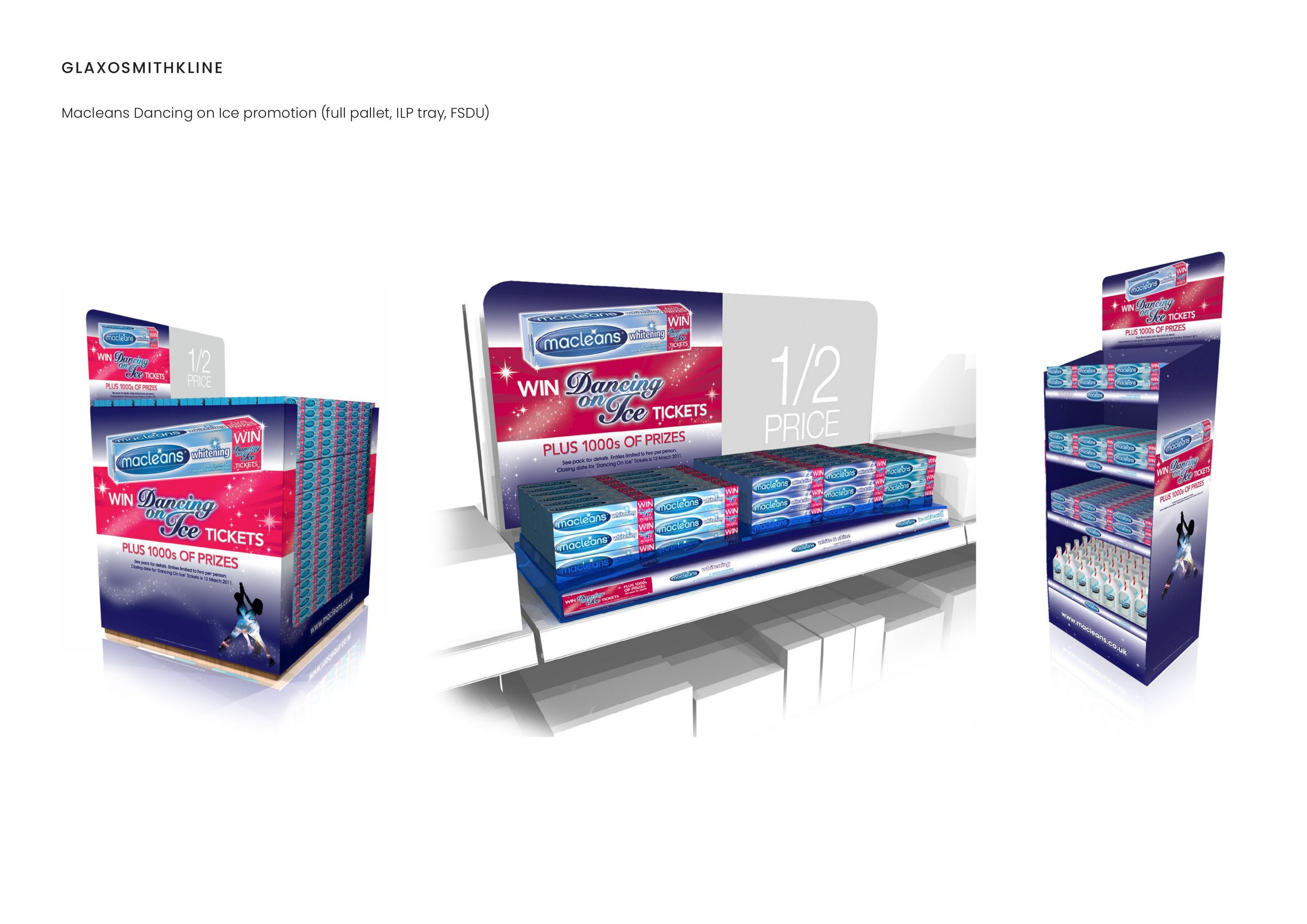 GlaxoSmithKline — Macleans — Dancing on Ice promotion (full pallet, ILP tray, FSDU)